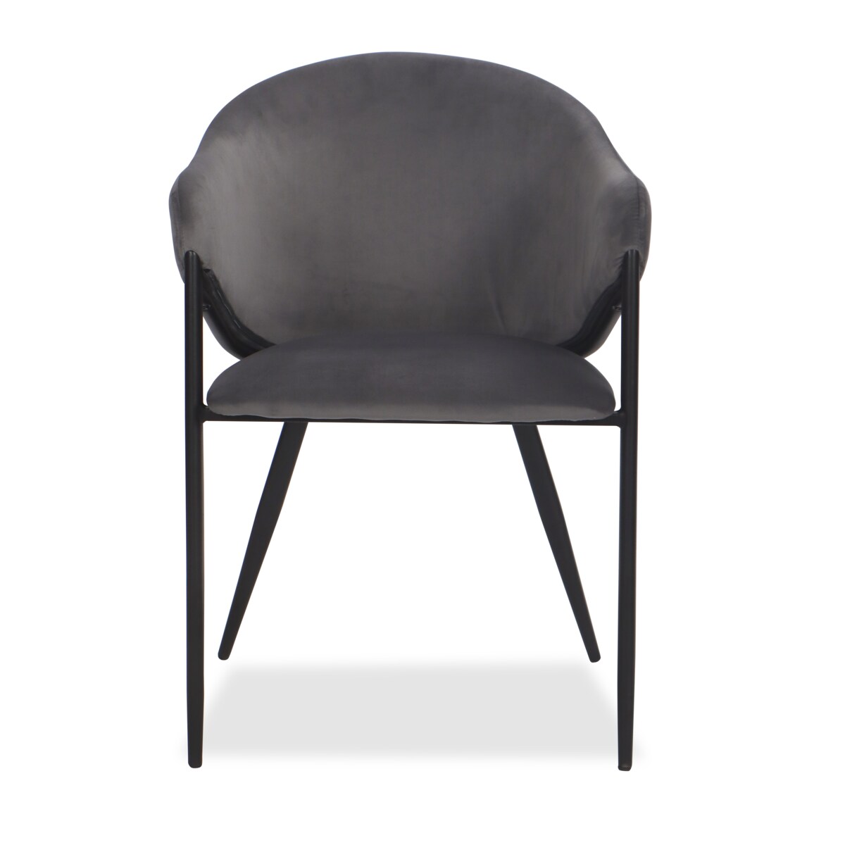 Krzesło tapicerowane do salonu welurowe GLAMOUR szare