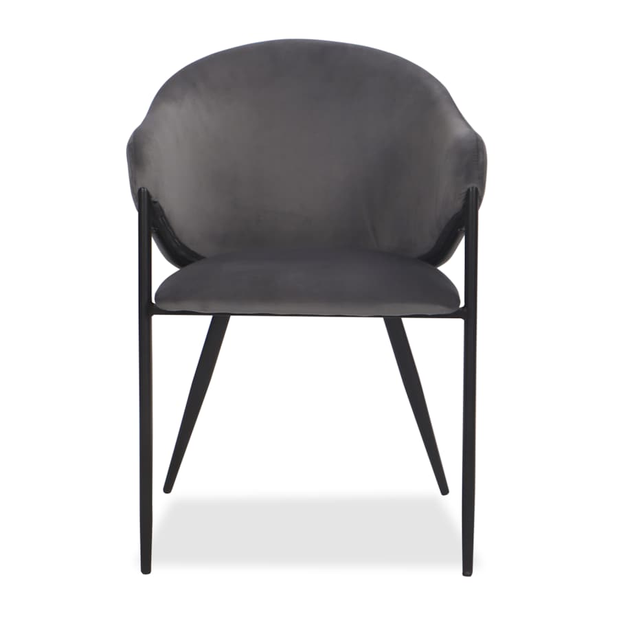 Krzesło tapicerowane do salonu welurowe GLAMOUR szare