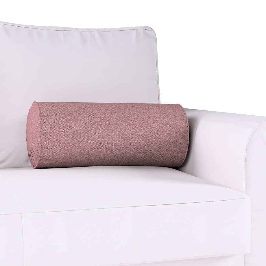 Poduszka wałek z zakładkami, różowy z czarną nitką, Ø20 x 50 cm, Amsterdam