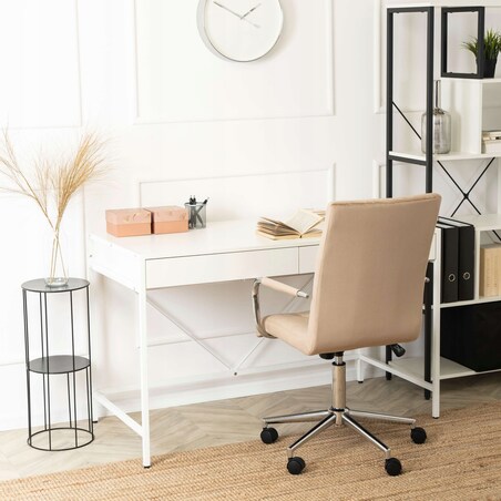 Biurko Toaletka Biała Z Szufladami Biurowe Prostokątne ALLY 123 cm