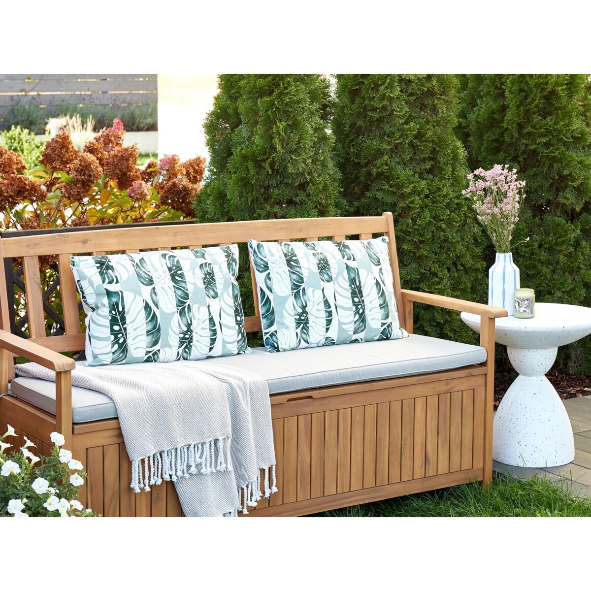 2 poduszki ogrodowe w liście 40 x 60 cm zielone TERMINI