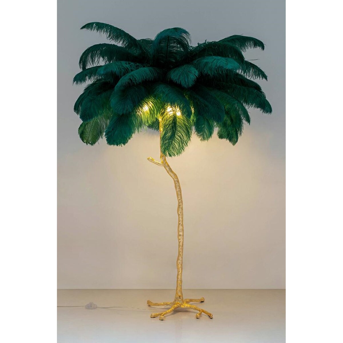Lampa stojąca Tiffany JL0019.GREEN podłogowa zielona złota