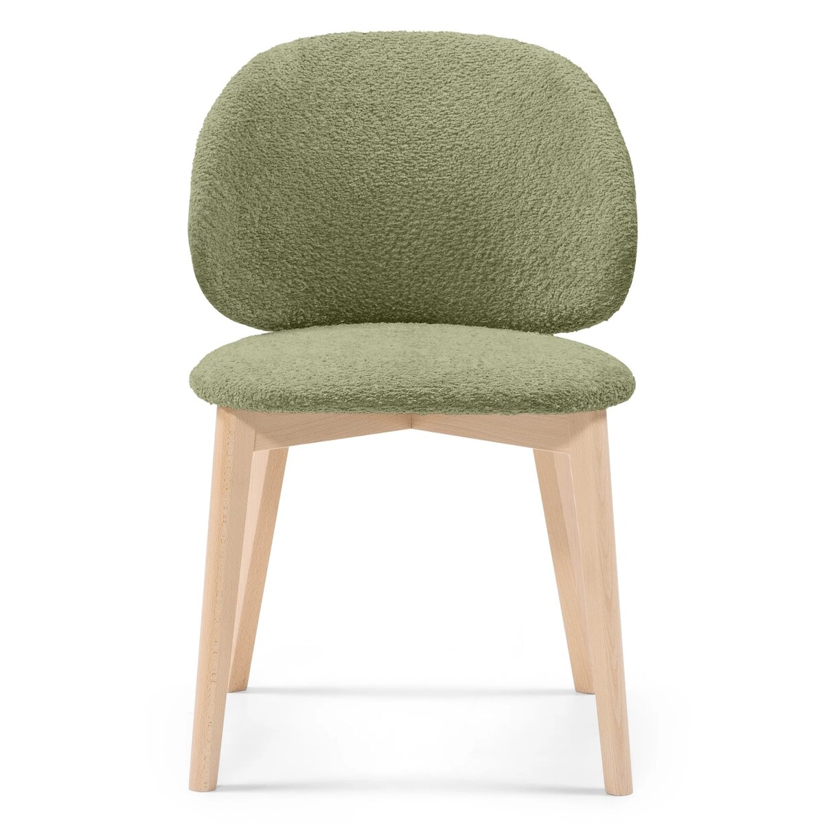 Krzesło SELMA oliwkowozielone/buk/boucle 79x48x48 cm