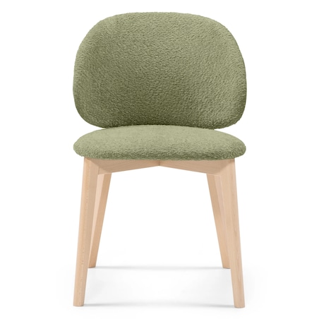 Krzesło SELMA oliwkowozielone/buk/boucle 79x48x48 cm