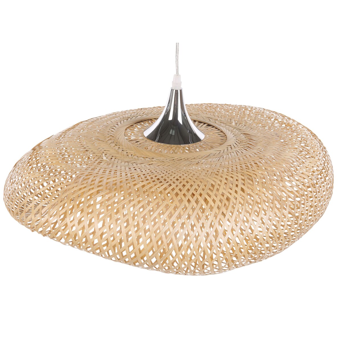 Lampa wisząca bambusowa jasne drewno BOYNE duża