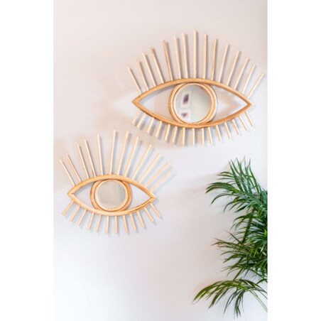 Rattanowe lustro EYE w rozmiarze L