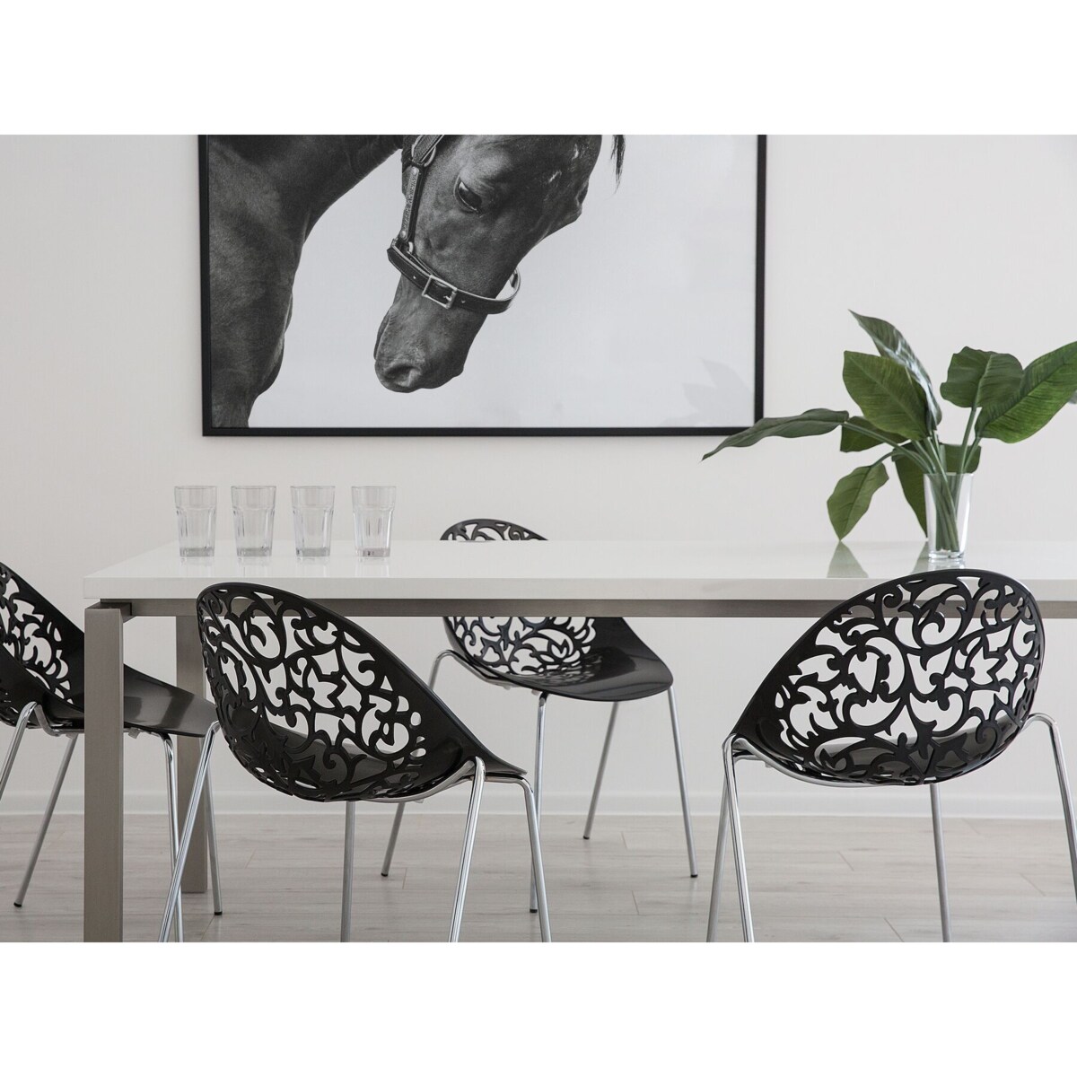 Zestaw 4 krzeseł do jadalni czarny MUMFORD