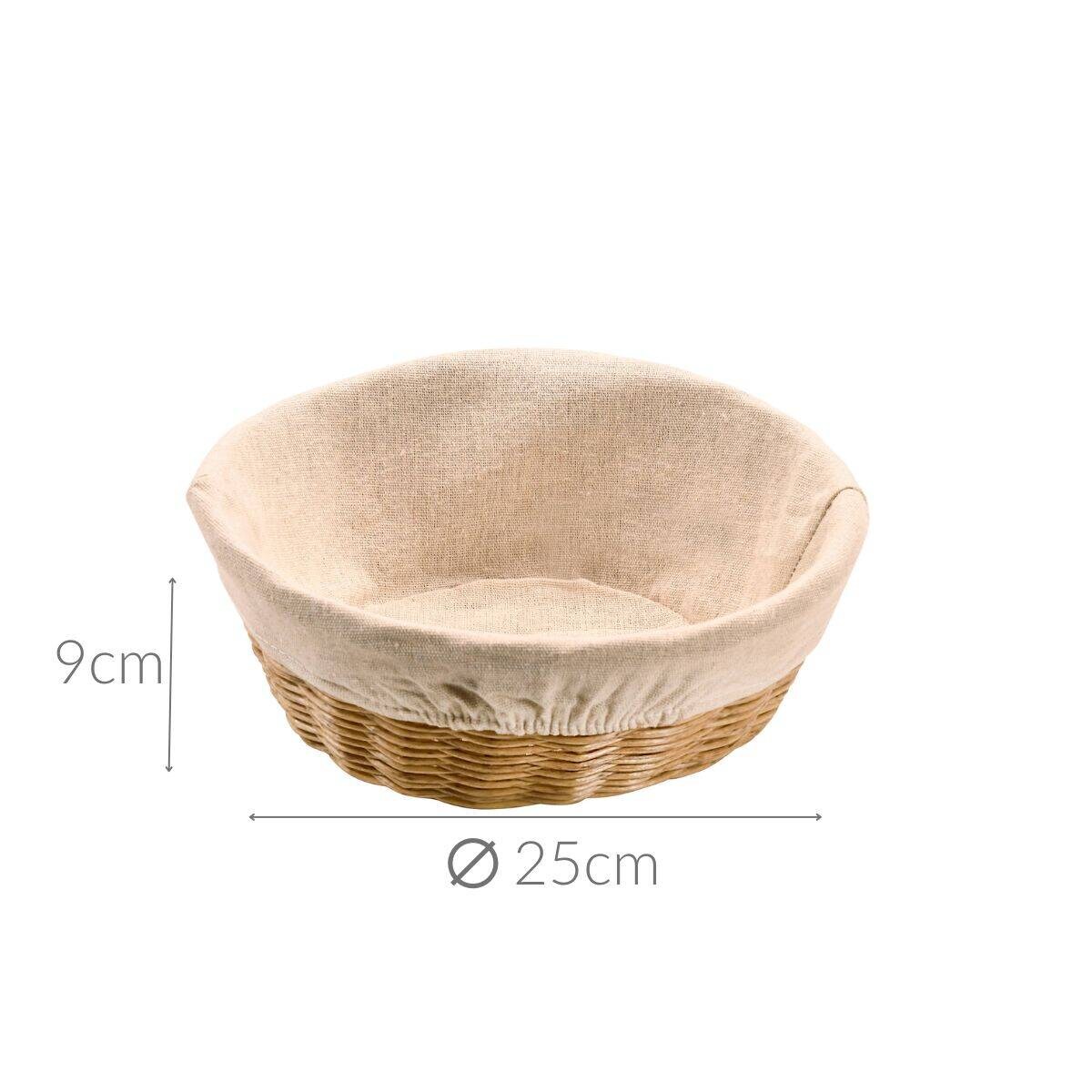 Koszyk na pieczywo z materiałową wyściółką, Ø 25 cm, Kesper