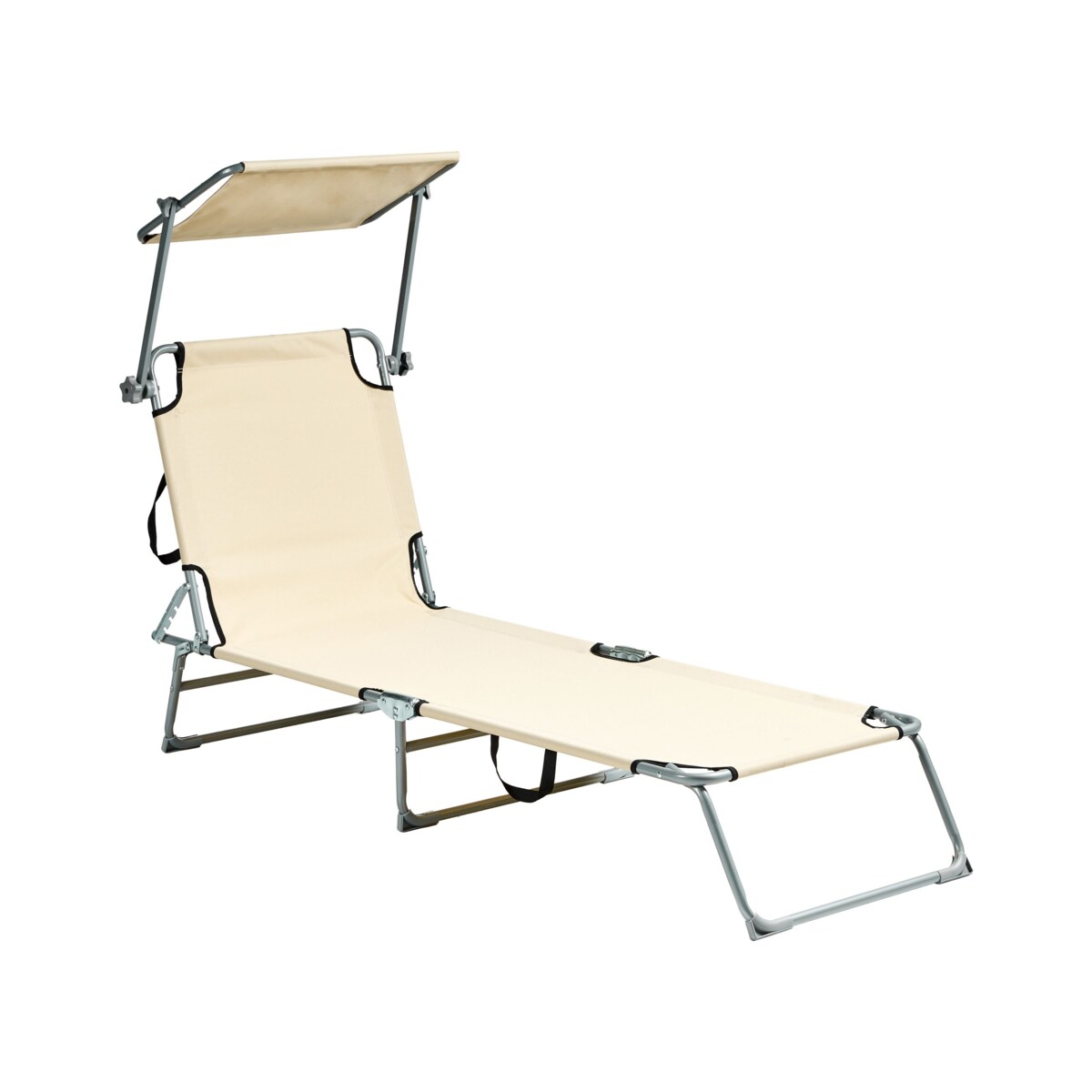 Leżak ogrodowy FOLIGNO Metal Beżowy