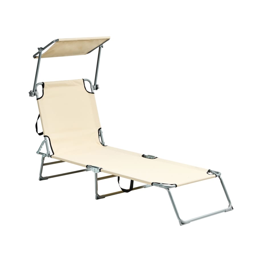Leżak ogrodowy FOLIGNO Metal Beżowy