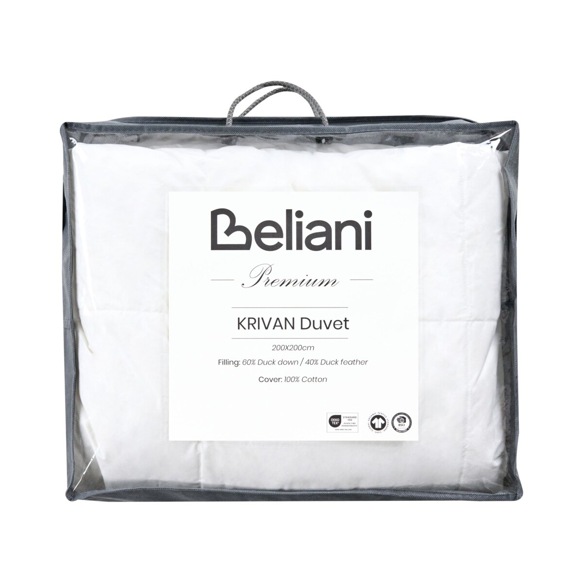 Kołdra lekko ciepła KRIVAN Kacze pióra i puch 200 x 200 cm