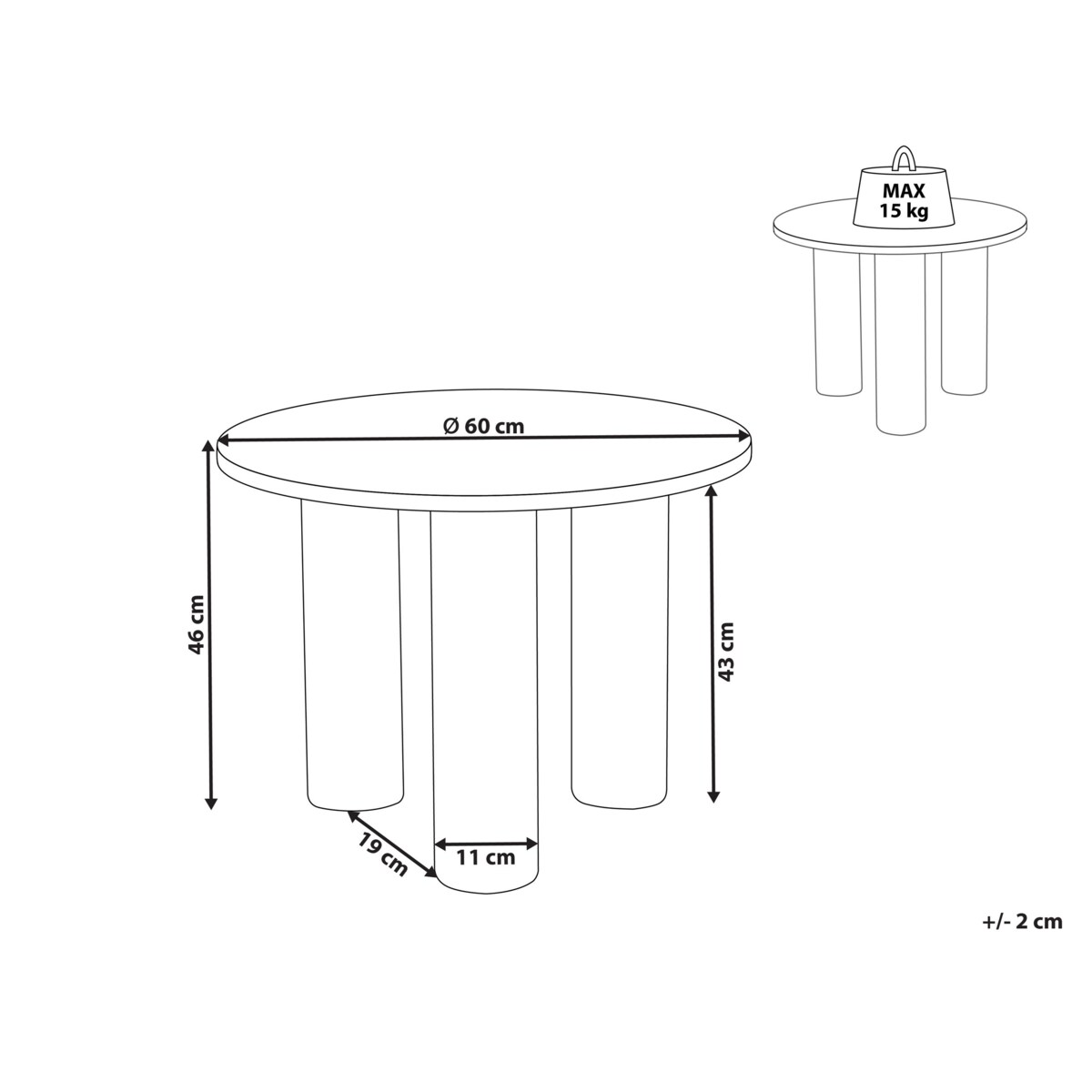 Stolik kawowy MDF Biały SENOIA