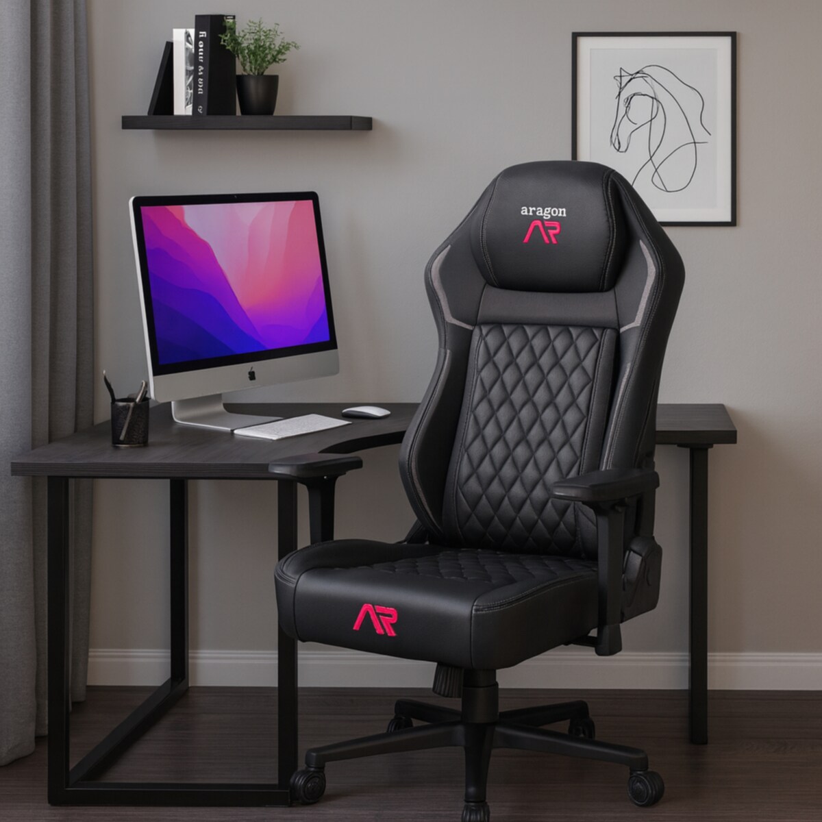 Fotel gamingowy regulowany Aragon biurowy GRACZA obrotowy krzesło JUMIhome