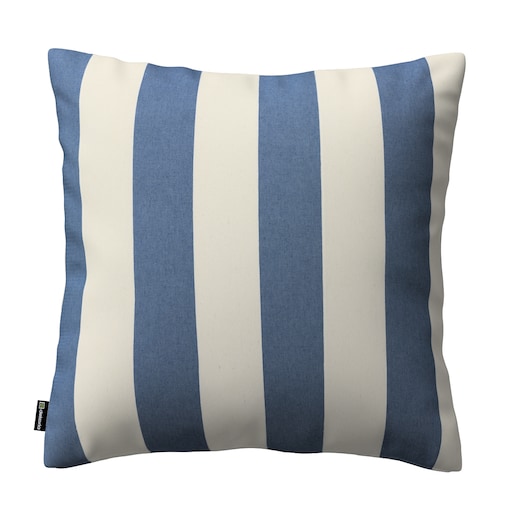 Poszewka Kinga na poduszkę 60x60 niebiesko-białe pionowe pasy (5,5cm)