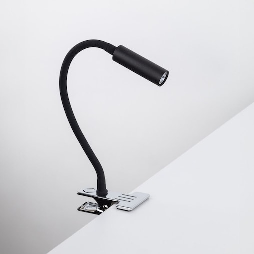 Lampa biurkowa na klips LAGOS BLACK TK Lighting czarna G9 do pracy nauki czytania 27 cm
