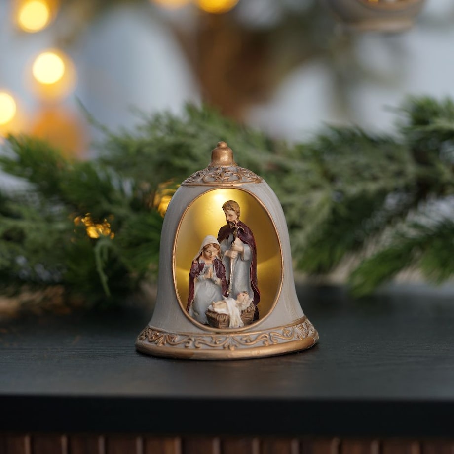VILLA ITALIA Szopka bożonarodzeniowa LED Dzwonek 9 cm HOLY FAMILY