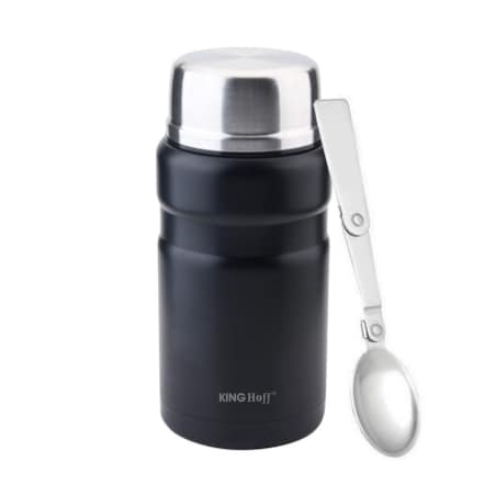 Termos obiadowy stalowy 0.75L czarny KINGHOFF