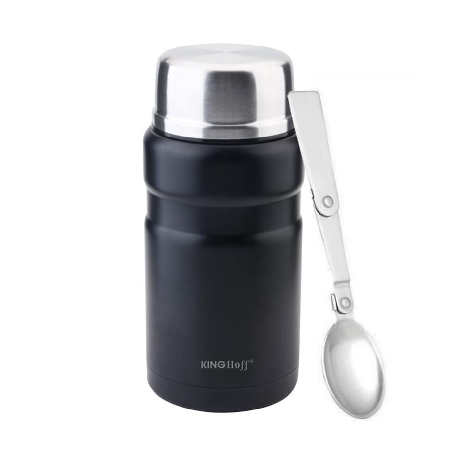 Termos obiadowy stalowy 0.75L czarny KINGHOFF