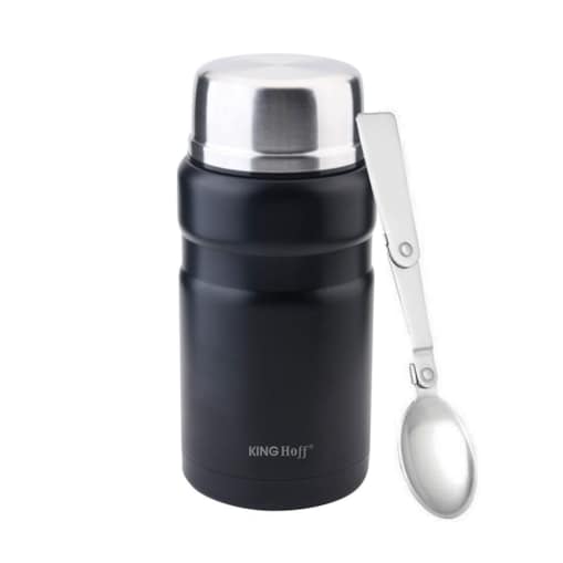 Termos obiadowy stalowy 0.75L czarny KINGHOFF