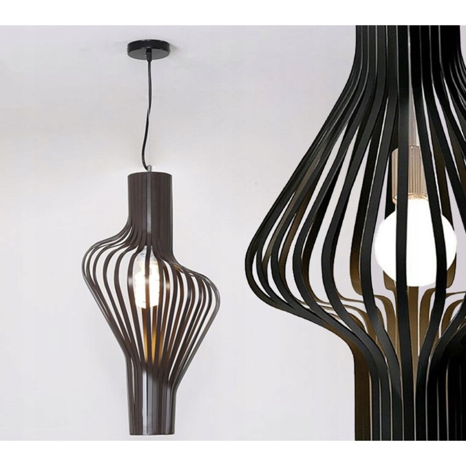 Lampa Wisząca Sufitowa Geometryczna Czarna Metal