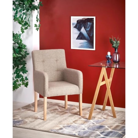 Fotel FILO beżowy/dąb miodowy