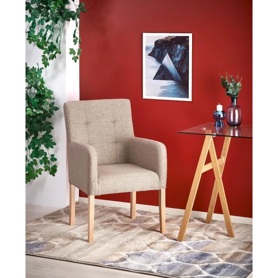 Fotel FILO beżowy/dąb miodowy