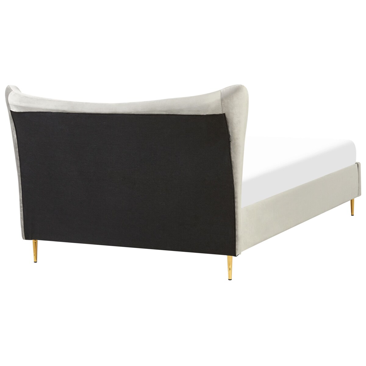 Łóżko welurowe 140 x 200 cm szare CHALEIX