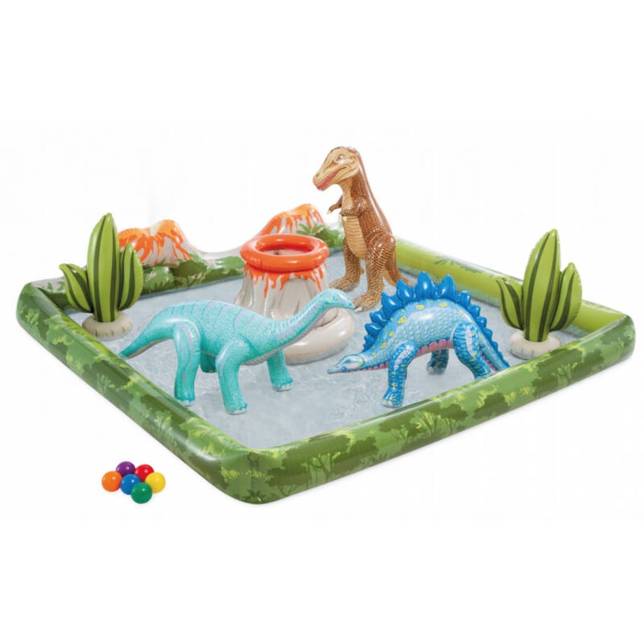 Dmuchany plac zabaw z basenikiem DINO