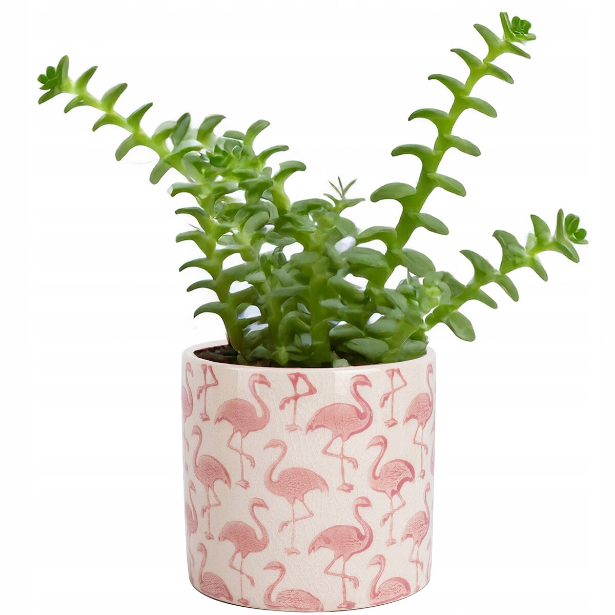 DONICZKA CERAMICZNA FLAMINGI MAŁA 12cm osłonka na parapet kwiaty flaming