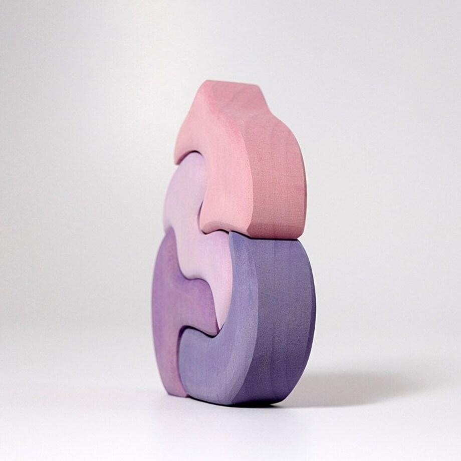 Kształt Domek - drewniane klocki Grimm's koralowe 1+