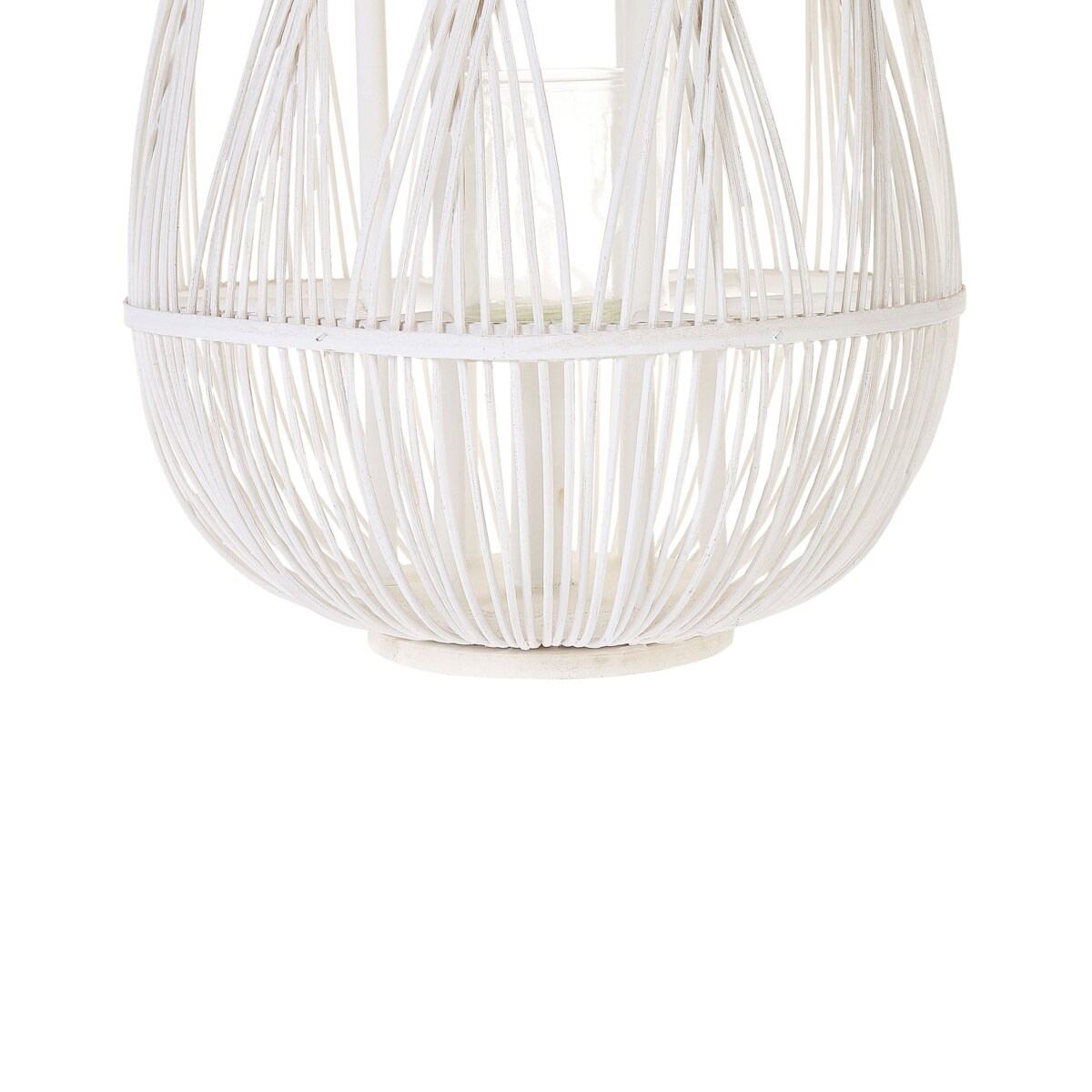 Lampion drewniany 77 cm biały TONGA