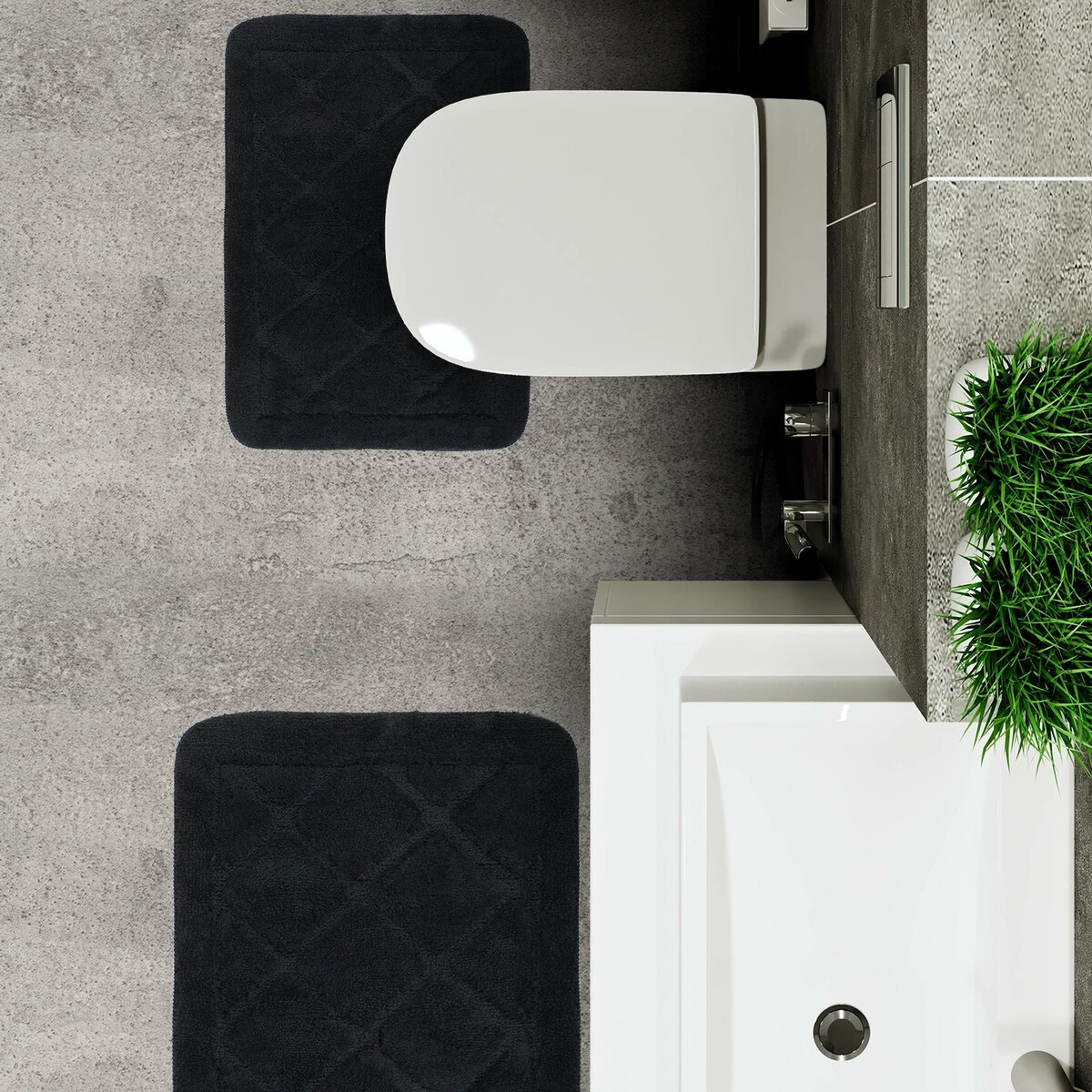 Dywanik łazienkowy Soft 50x80 cm e-floor antypoślizgowy czarny