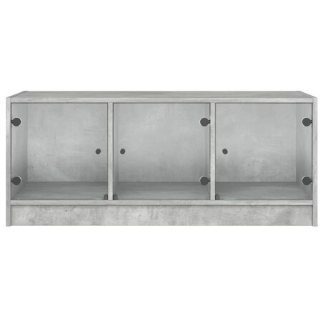 vidaXL Stolik kawowy, szklane drzwiczki, szarość betonu, 102x50x42 cm