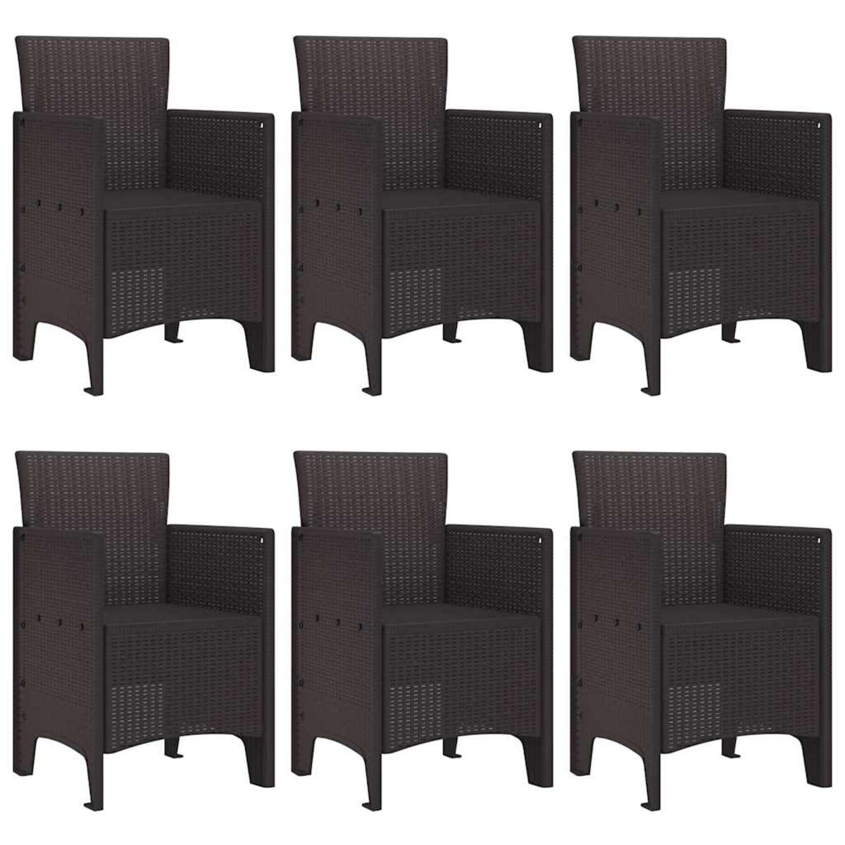 vidaXL Zestaw do jadalni w ogrodzie 7 pcs Brązowy Rattan Polt