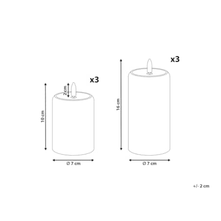 Zestaw 6 świec LED NOISETTE 10/16 cm Zielony