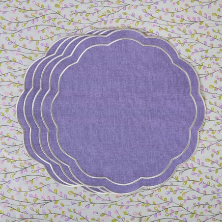 Haftowane podkładki Purple Petali - 4 sztuki