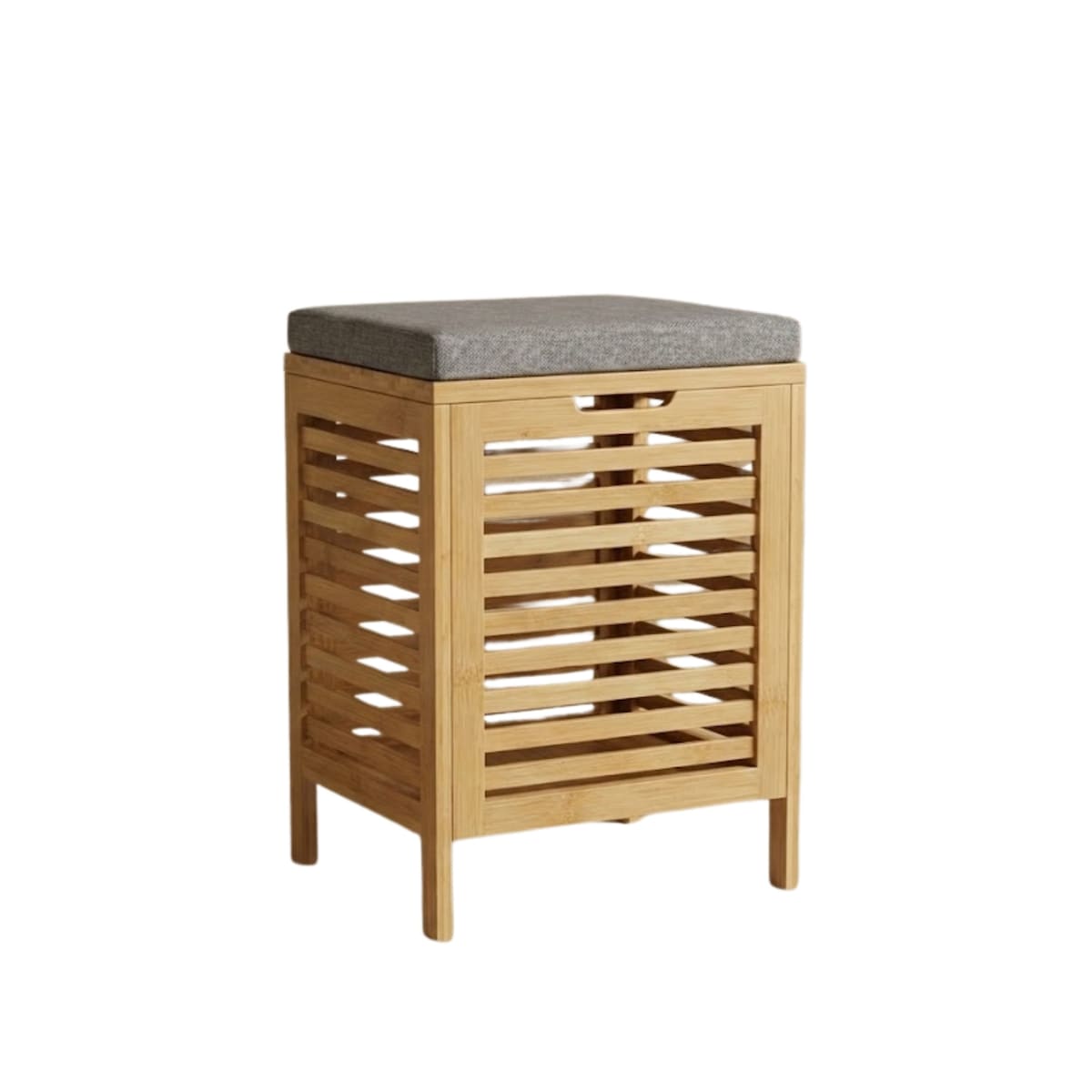 Bambusowy kosz na pranie z siedziskiem DISA, 40 l