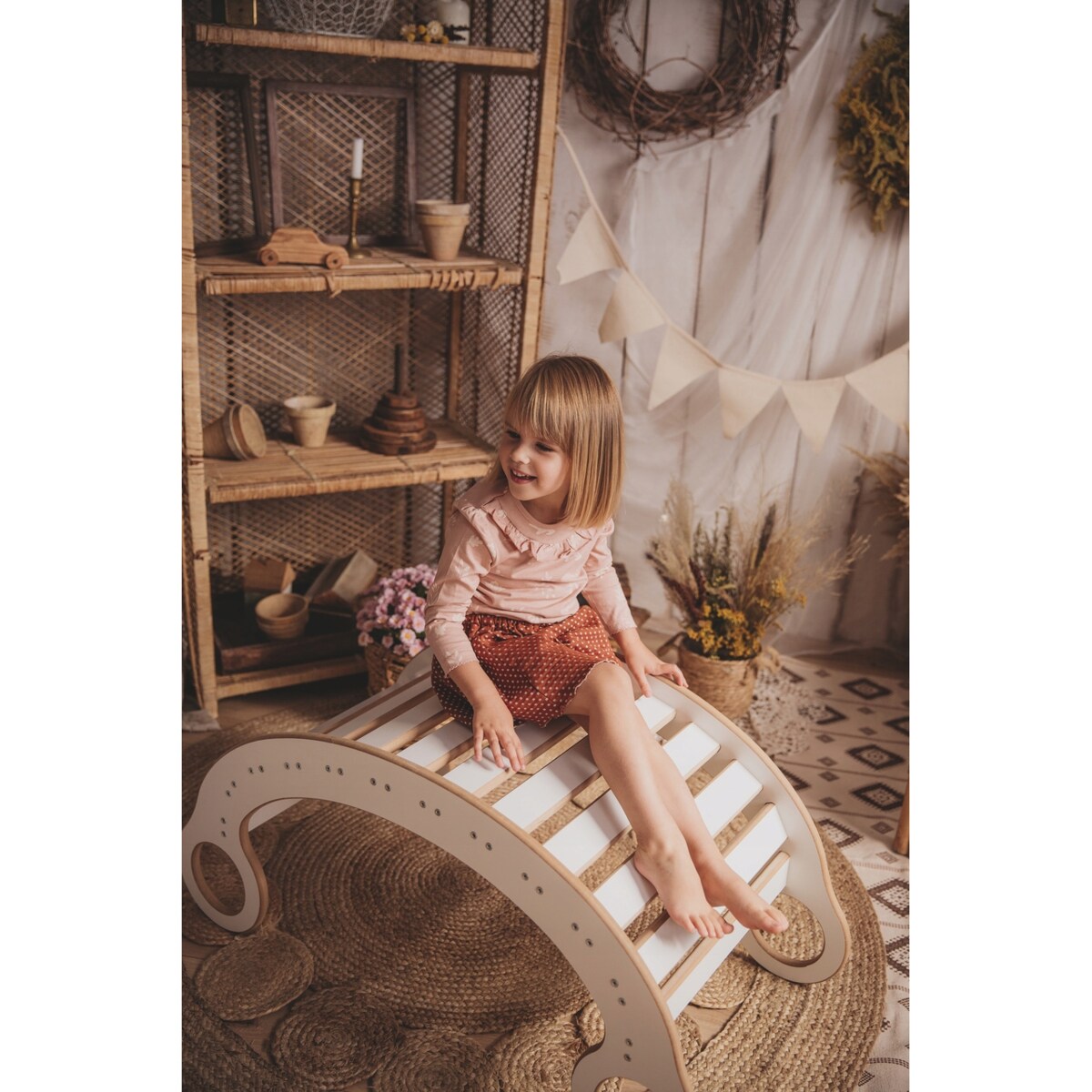 Bujak Montessori DREWNIANY + Zjeżdżalnia + Ścianka CERTYFIKOWANE