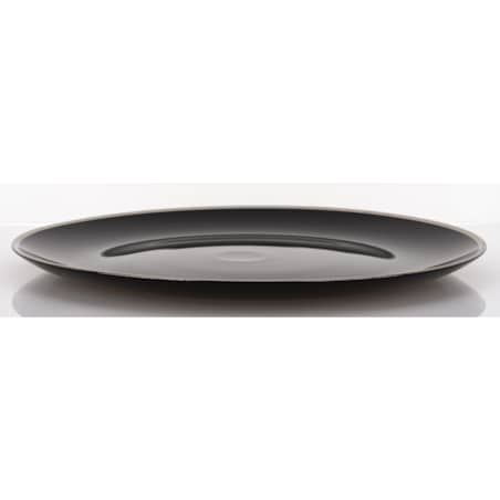 Podstawka dekoracyjna pod talerz, Ø 33x2 cm PULVINAR-4 czarna ze srebrnym obrzeżem