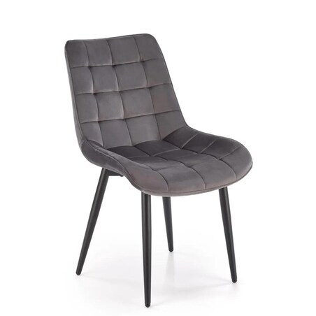 Krzesło tapicerowane K580 VELVET szare