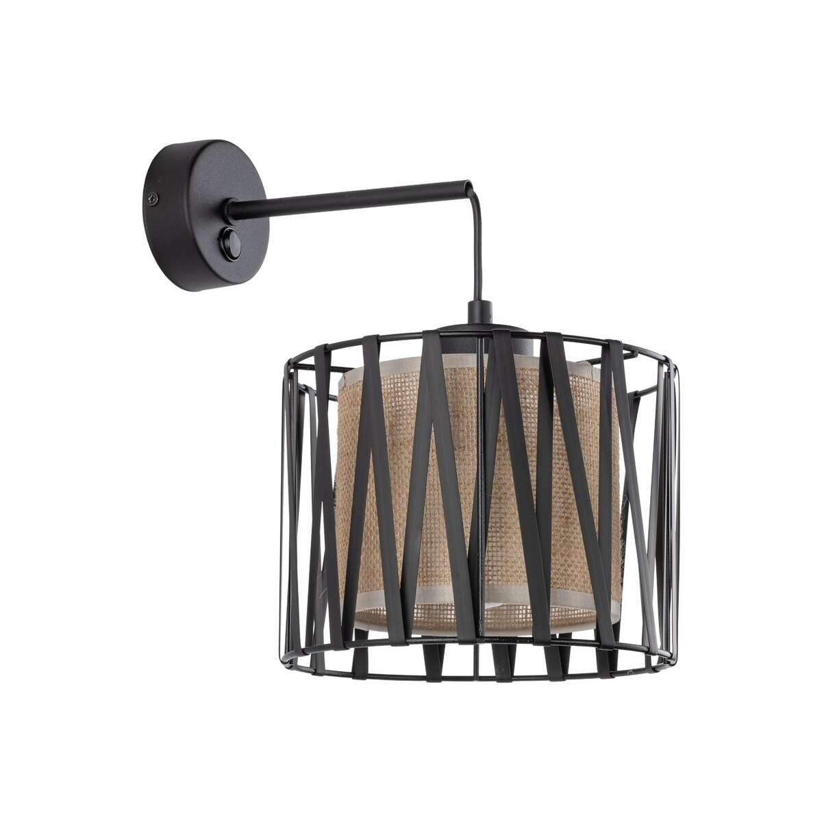 Kinkiet z włącznikiem TK Lighting HARMONY NATURE 5950 czarno-brązowy E27 do sypialni i salonu