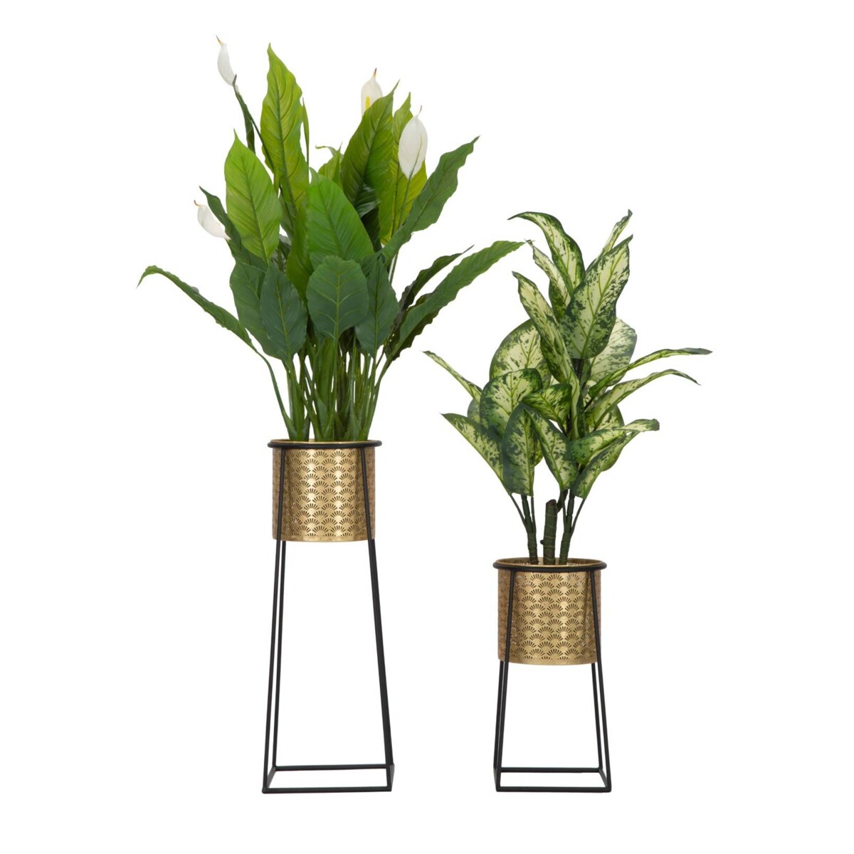 Ażurowe osłonki na doniczki na stojaku