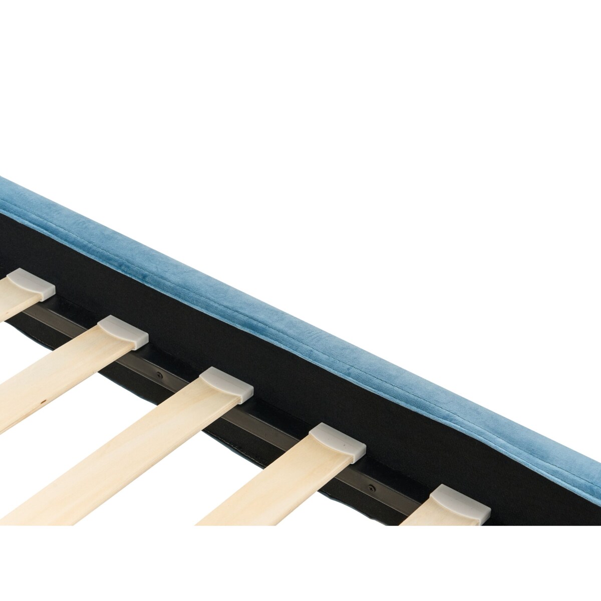 Łóżko welurowe 90 x 200cm błękitne FITOU