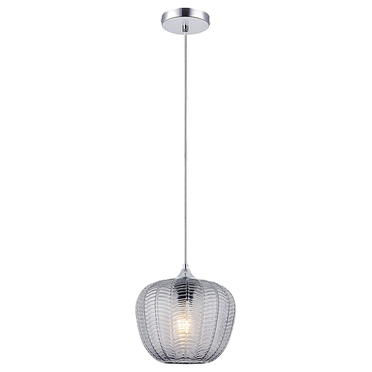 Wisząca lampa szklana Monet 3177 do jadalni nad stół chrom przydymiona