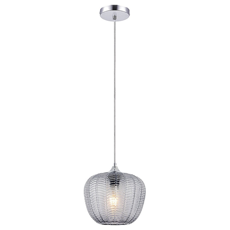 Wisząca lampa szklana Monet 3177 do jadalni nad stół chrom przydymiona