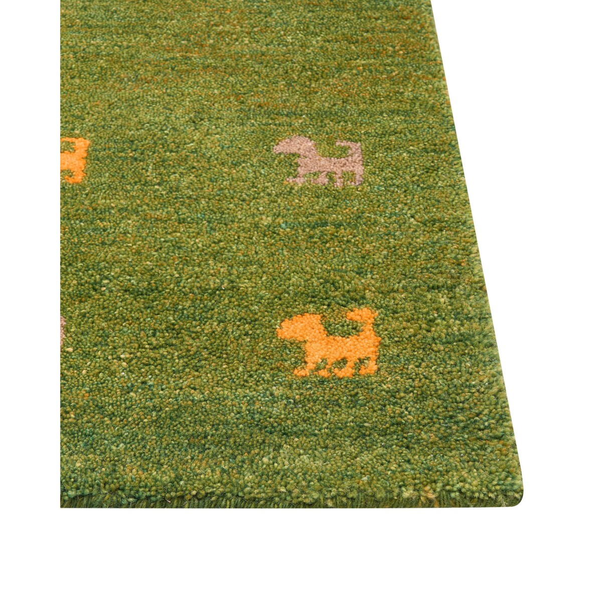 Dywan YULAFI Zielony 140 x 200 cm Wełna Gabbeh