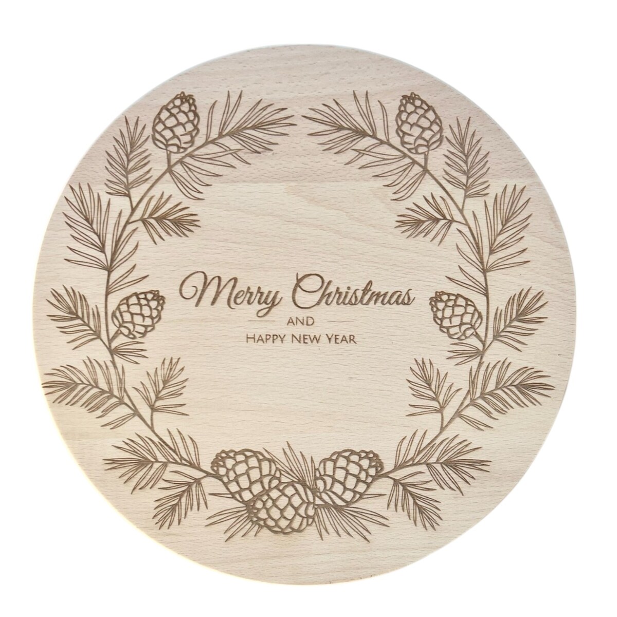 Drewniana deska świąteczna do serwowania ⌀ 25 cm