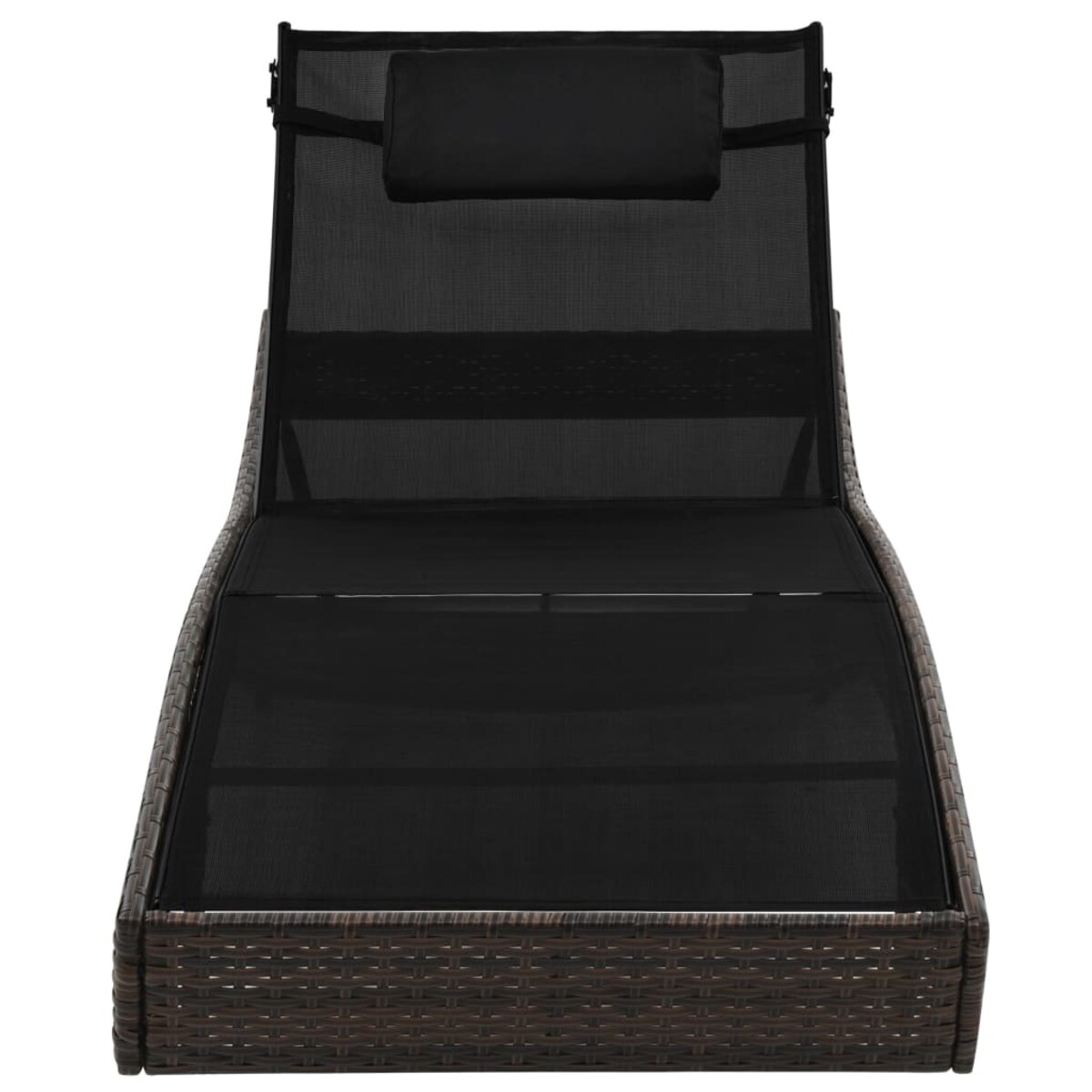 vidaXL Leżak ogrodowy z poduszką, polirattan, brązowy