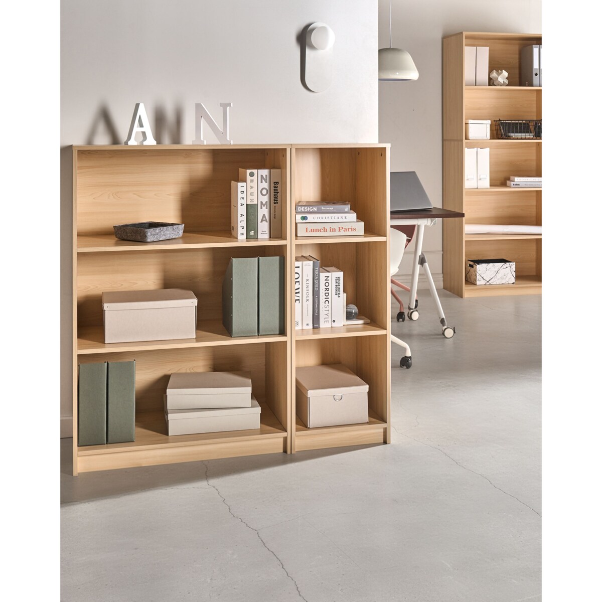 Regał na książki 5 półek ZEHNA 195 cm Jasnobrązowy