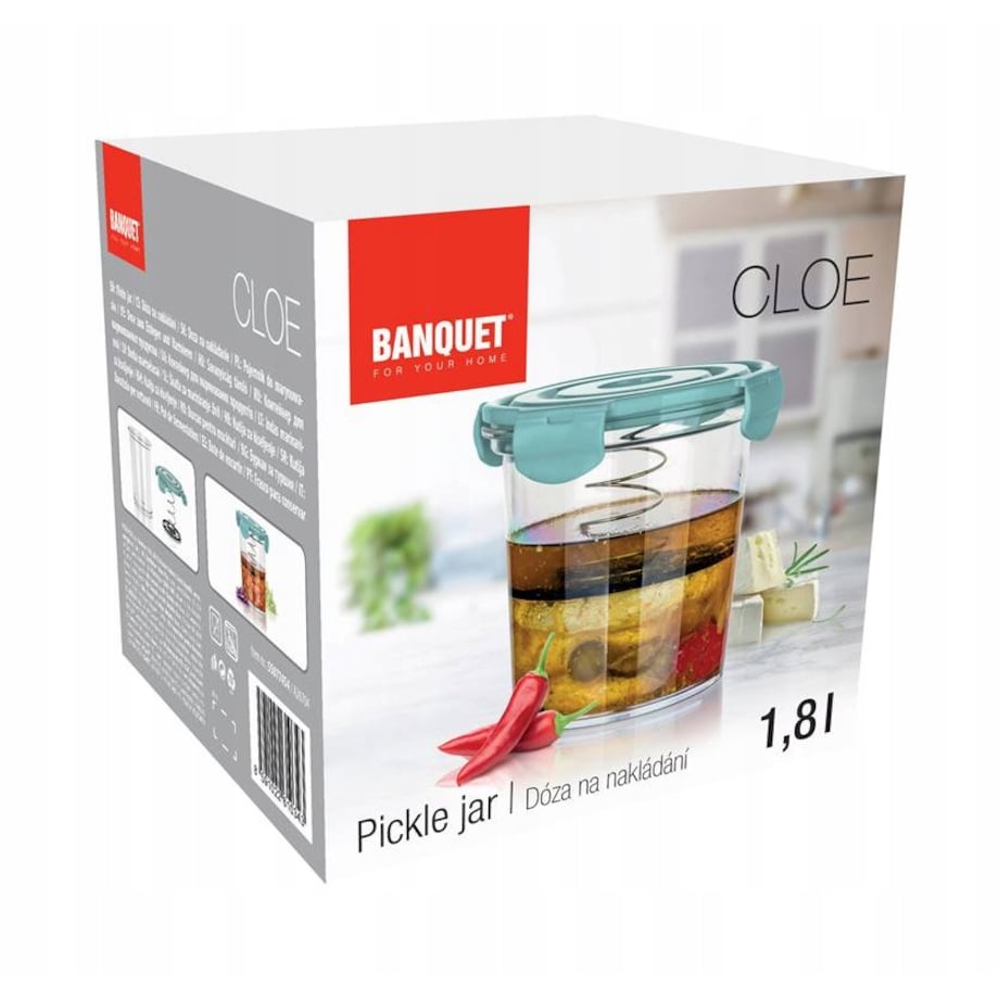 SŁOIK POJEMNIK na jedzenie ze sprężyną do kiszenia marynowania 1,8L żywność